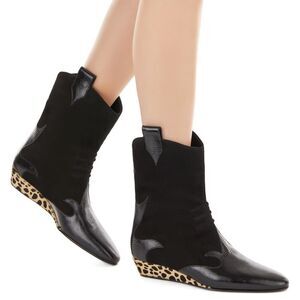 Giuseppe Zanotti Hadley Women's Black Leather Suede Fashion Boot Size 7.…